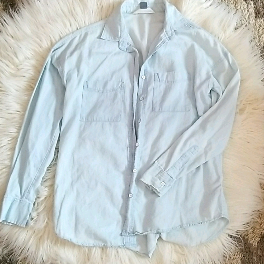 Faded Denim Boyfriend Flannel